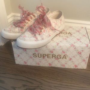 Preowned love shack fancy sneakers with ribbon laces size 39 1/2